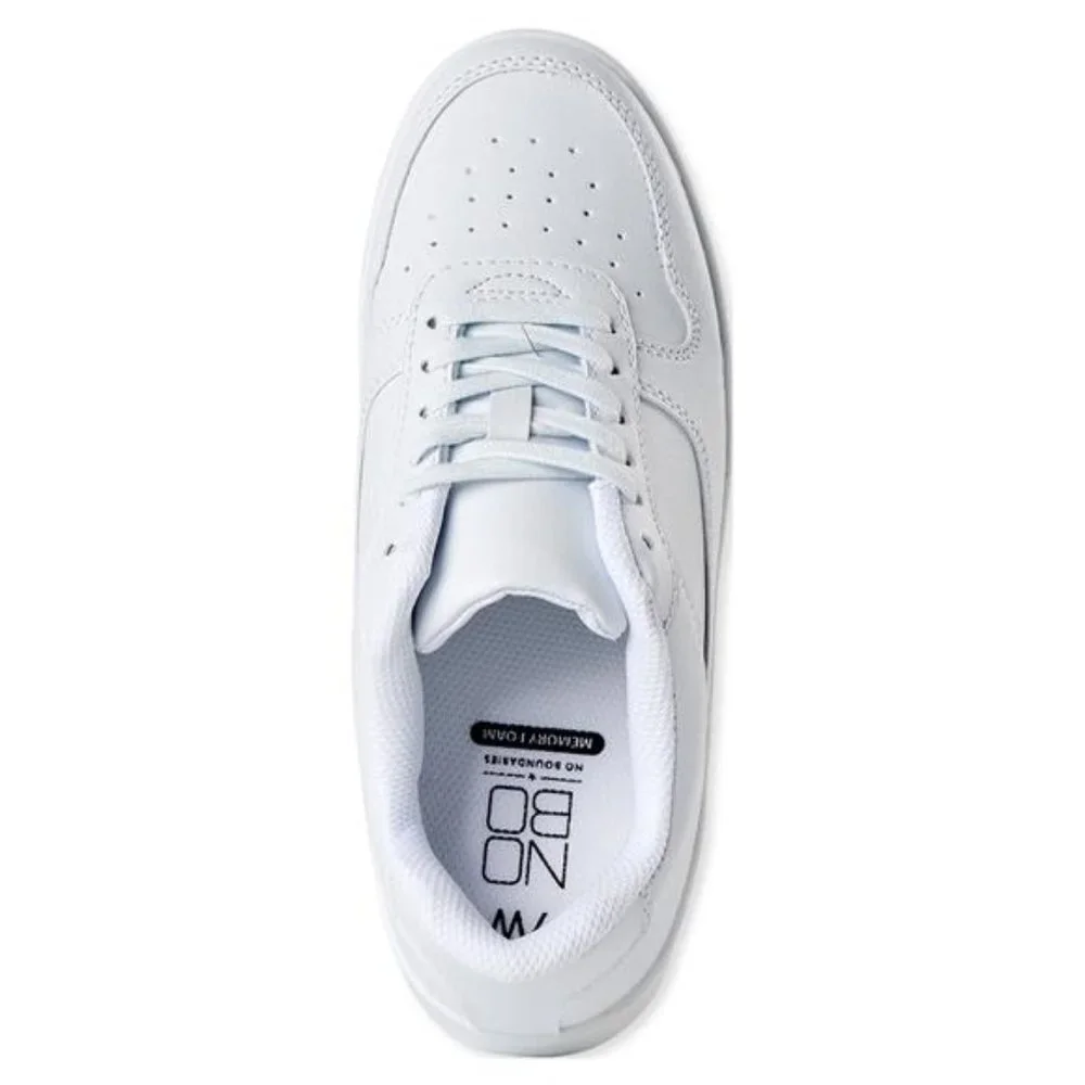 Women's Casual Shoes White Lace-Up Platform Sneakers - Picture 4 of 5